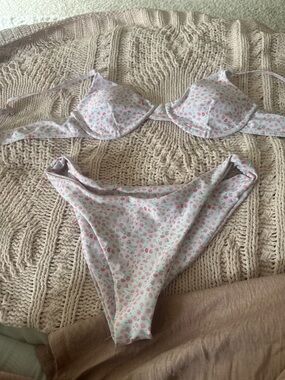 Pink Floral Two-Piece Bikini Set